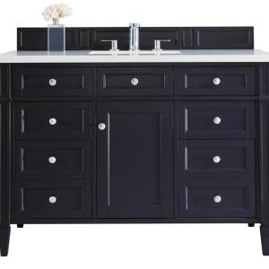 Brittany 48" Single Vanity, Victory Blue w/ 3 CM Eternal Jasmine Pearl Silestone Top w/FreePower Wireless Charger