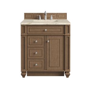 Bristol 30" Single Vanity, Saddle Brown, w/ 3 CM Tajnar Eclos Top