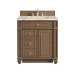 Bristol 30" Single Vanity, Saddle Brown, w/ 3 CM Tajnar Eclos Top