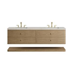 Allamari 72" Double Vanity, Dune Mist w/ 3 CM Siberian Silestone Top w/FreePower Wireless Charger