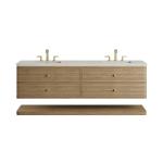 Allamari 72" Double Vanity, Dune Mist w/ 3 CM Siberian Silestone Top