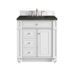 Bristol 30" Single Vanity, Bright White, w/ 3 CM Phantome Eclos Top