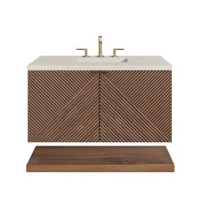 Marcello 36" Single Vanity, Chestnut, w/ 3 CM Siberian Silestone Top