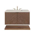 Marcello 36" Single Vanity, Chestnut, w/ 3 CM Siberian Silestone Top