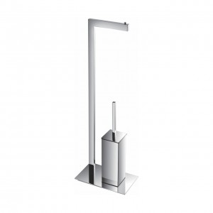 Aqua Piazza Free Standing Toilet Paper Holder With Toilet Brush