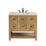 Breckenridge 36" Single Vanity, Light Natural Oak, w/ 3 CM Siberian Silestone Top