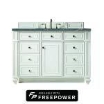 Bristol 48" Single Vanity, Bright White w/ 3 CM Parisien Bleu Silestone Top w/ FreePower Wireless Charger