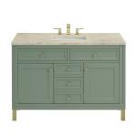 Chicago 48" Single Vanity, Smokey Celadon, w/ 3 CM Tajnar Eclos Top