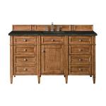 Brittany 60" Single Vanity, Saddle Brown, w/ 3 CM Phantome Eclos Top