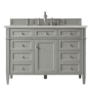 Brittany 48" Single Vanity, Urban Gray, w/ 3 CM Siberian Silestone Top