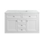 Chicago 48" Single Vanity, Glossy White, w/ 3 CM Ethereal Noctis Silestone® Top w/FreePower Wireless Charger