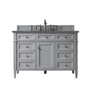Brittany 48" Single Vanity, Urban Gray w/ 3 CM Parisien Bleu Silestone Top w/FreePower Wireless Charger