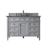 Brittany 48" Single Vanity, Urban Gray w/ 3 CM Parisien Bleu Silestone Top w/FreePower Wireless Charger