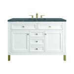 Chicago 48" Single Vanity, Glossy White, w/ 3 CM Parisien Bleu Silestone® Top