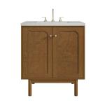Laurent 30" Single Vanity, Honey Oak w/ 3 CM Lime Delight Silestone Top