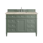 Brittany 48" Single Vanity, Smokey Celadon, w/ 3 CM Tajnar Eclos Top w/FreePower Wireless Charger