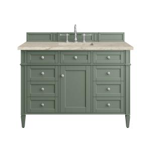 Brittany 48" Single Vanity, Smokey Celadon, w/ 3 CM Tajnar Eclos Top w/FreePower Wireless Charger