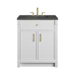 Bellshire 30" Single Vanity, Bright White w/ 3 CM Parisien Bleu Silestone Top
