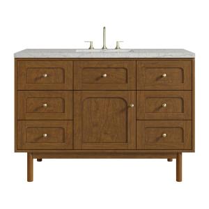 Laurent 48" Single Vanity, Honey Oak w/ 3 CM Eternal Jasmine Pearl Silestone Top