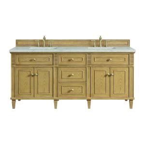 Lorelai 72" Double Vanity, Light Natural Oak w/ 3 CM Eternal Jasmine Pearl Silestone Top w/FreePower Wireless Charger