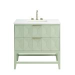 Emmeline 36" Single Vanity, Pistachio w/ 3 CM White Zeus Top