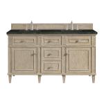 Lorelai 60" Double Vanity, Whitewashed Oak, w/ 3 CM Phantome Eclos Top