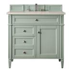 Brittany 36" Single Vanity, Sage Green, w/ 3 CM Siberian Silestone Top