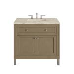 Chicago 36" Single Vanity, Walnut Whisper, w/ 3 CM Tajnar Eclos Top