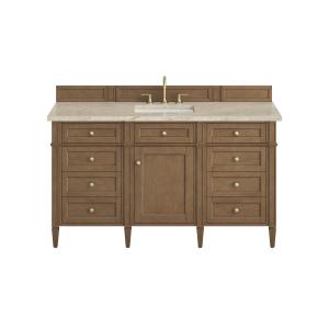 Brittany 60" Single Vanity, Pecan w/ 3 CM Tajnar Eclos Top