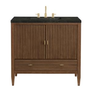 Myrrin 36" Vanity, Mid Century Walnut, w/ 3 CM Phantome Eclos Top