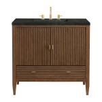 Myrrin 36" Vanity, Mid Century Walnut, w/ 3 CM Phantome Eclos Top