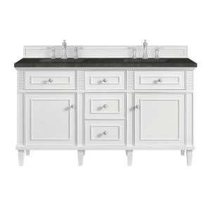Lorelai 60" Double Vanity, Bright White, w/ 3 CM Phantome Eclos Top