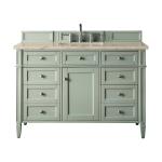 Brittany 48" Single Vanity, Sage Green, w/ 3 CM Tajnar Eclos Top w/FreePower Wireless Charger