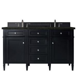 Brittany 60" Double Vanity, Black Onyx, w/ 3 CM Phantome Eclos Top