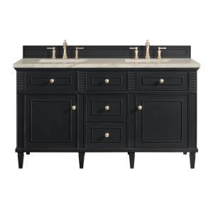 Lorelai 60" Double Vanity, Black Onyx, w/ 3 CM Tajnar Eclos Top