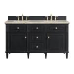 Lorelai 60" Double Vanity, Black Onyx, w/ 3 CM Tajnar Eclos Top