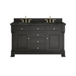 Brookfield 60" Double Vanity, Black Onyx, w/ 3 CM Phantome Eclos Top