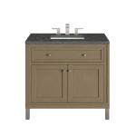 Chicago 36" Single Vanity, Walnut Whisper, w/ 3 CM Parisien Bleu Silestone® Top