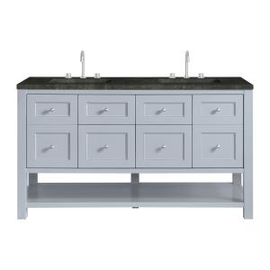 Breckenridge 60" Double Vanity, Serenity Blue, w/ 3 CM Phantome Eclos Top