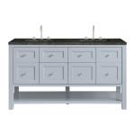 Breckenridge 60" Double Vanity, Serenity Blue, w/ 3 CM Phantome Eclos Top