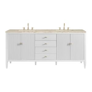 Myrrin 72" Vanity, Bright White, w/ 3 CM Tajnar Eclos Top