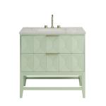 Emmeline 36" Single Vanity, Pistachio w/ 3 CM Victorian Silver Top