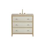 Celeste 36" Single Vanity, Sunwashed Oak with Embossed Shagreen, w/ 3 CM Tajnar Eclos Top