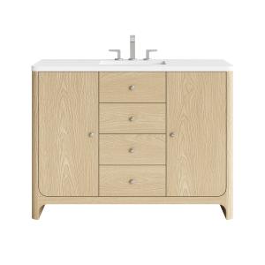 Gracyn 48" Single Vanity, Coastal Driftwood, w/ 3 CM White Zeus Quartz Widespread Top