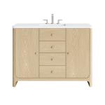 Gracyn 48" Single Vanity, Coastal Driftwood, w/ 3 CM White Zeus Quartz Widespread Top