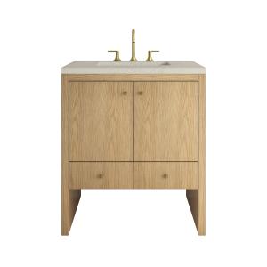 Hudson 30" Single Vanity, Light Natural Oak w/ 3 CM Siberian Silestone Top
