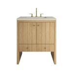 Hudson 30" Single Vanity, Light Natural Oak w/ 3 CM Siberian Silestone Top