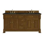 Brookfield 72" Double Vanity, Honey Oak, w/ 3 CM Phantome Eclos Top