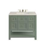 Breckenridge 36" Single Vanity, Smokey Celadon, w/ 3 CM Siberian Silestone Top
