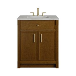 Bellshire 30" Single Vanity, Honey Oak w/ 3 CM Victorian Silver Silestone Top